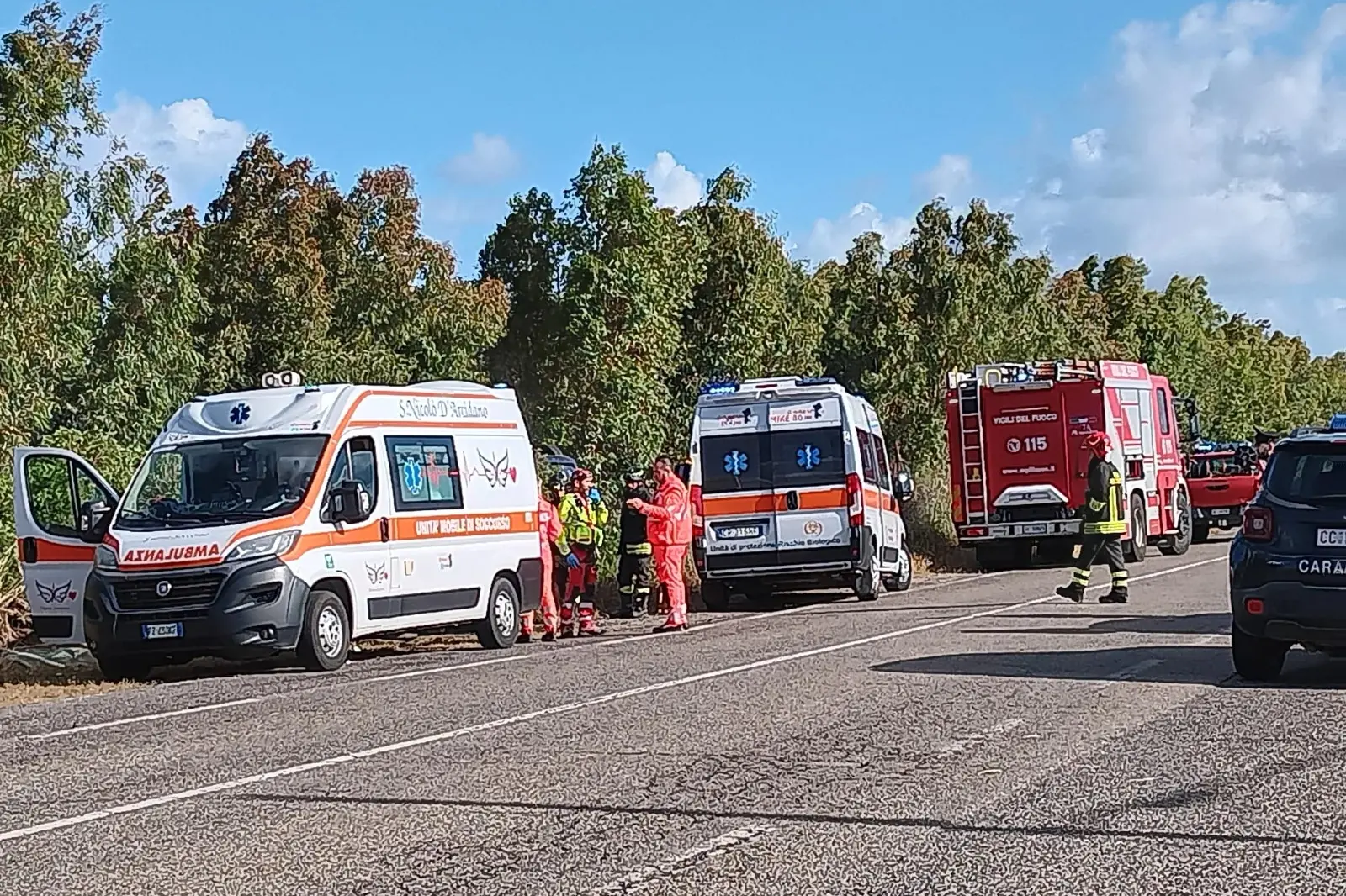 L'incidente di Guspini (foto Mauro Serra)