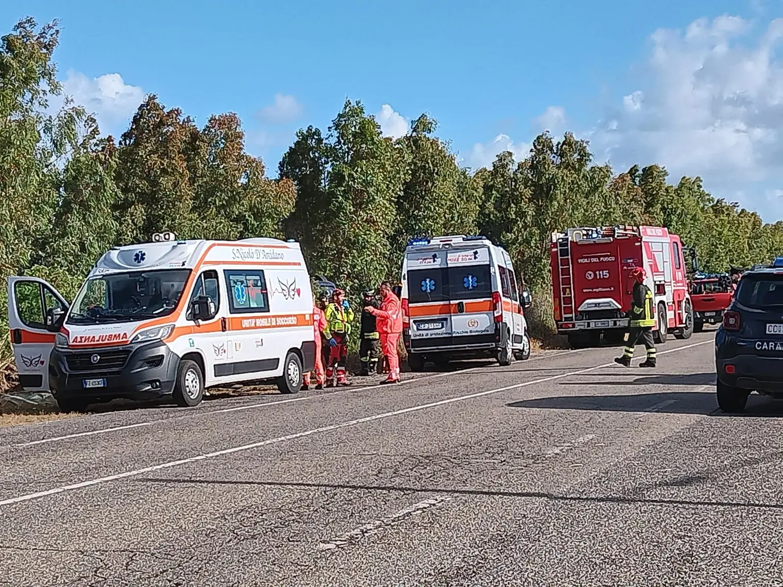 L'incidente di Guspini (foto Mauro Serra)