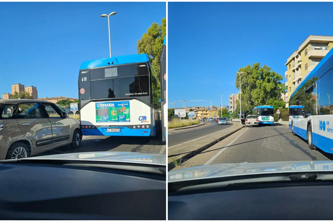 L'incidente in via Vesalio (foto L'Unione Sarda)