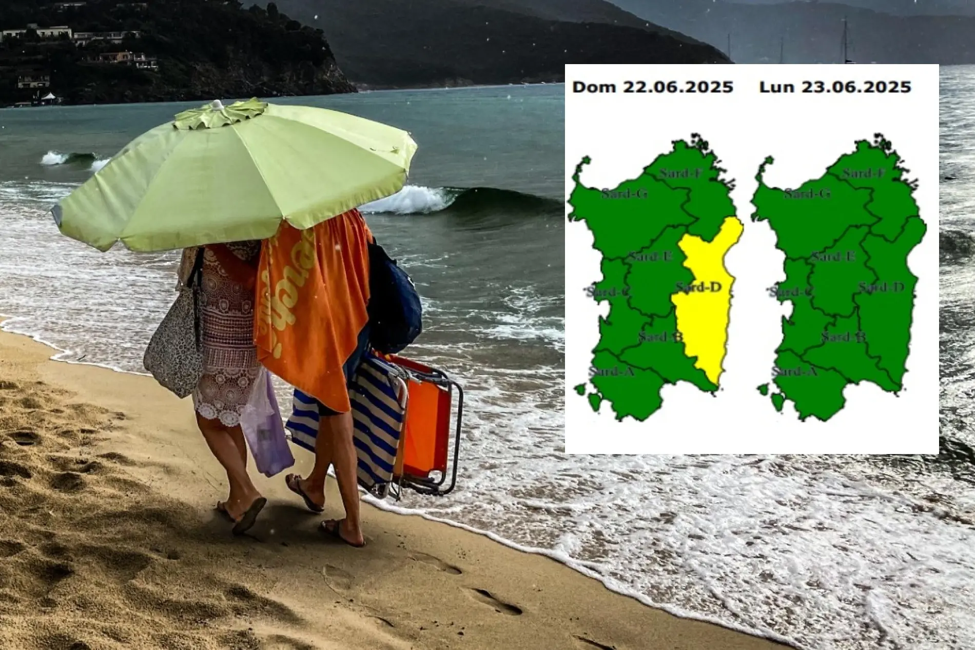 Allerta meteo per i settori orientali della Sardegna