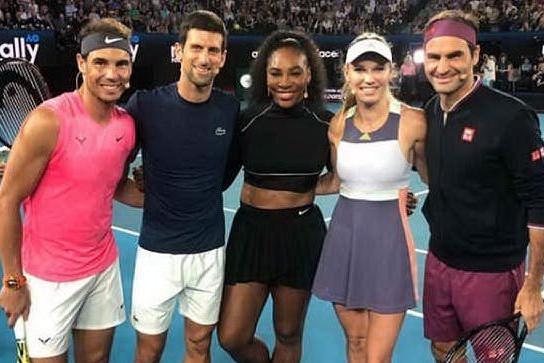 Nadal, Djokovic, Serena Williams, Wozniacki e Federer (foto Instagram)