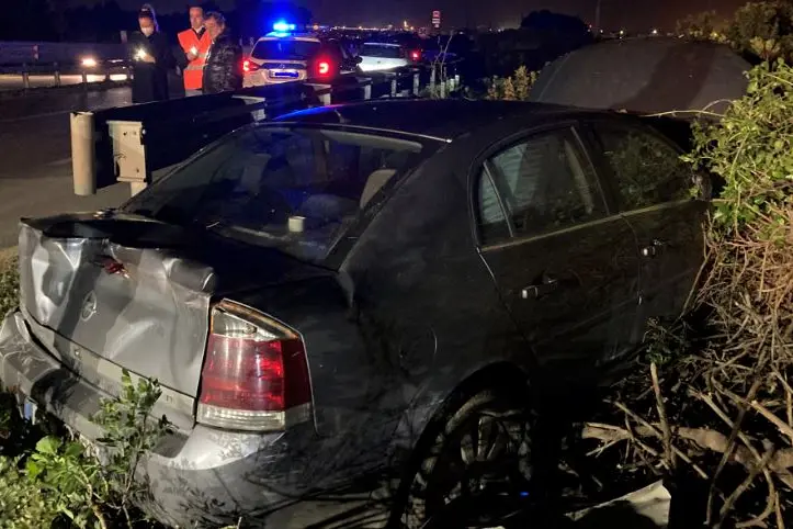 Una delle auto coinvolte (foto L'Unione Sarda - Pala)