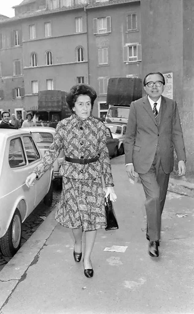 Insieme alla moglie nel 1972
