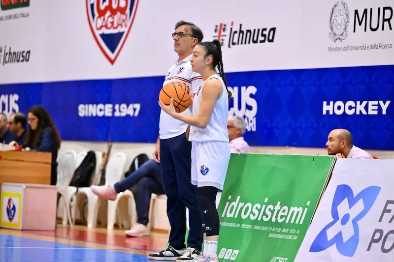 Il tecnico del Cus Cagliari, Federico Xaxa, e Giorgia Bovenzi (foto Chiaramida)