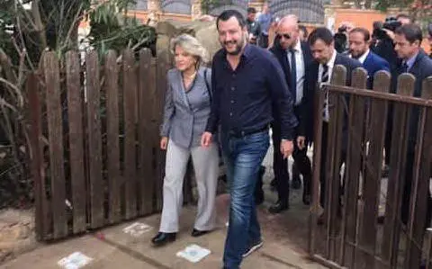 L'arrivo di Matteo Salvini a Villasimius (foto Max Solinas)