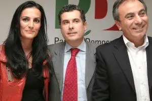 Da sinistra verso destra: Francesca Barracciu, Silvio Lai e Giampaolo Diana