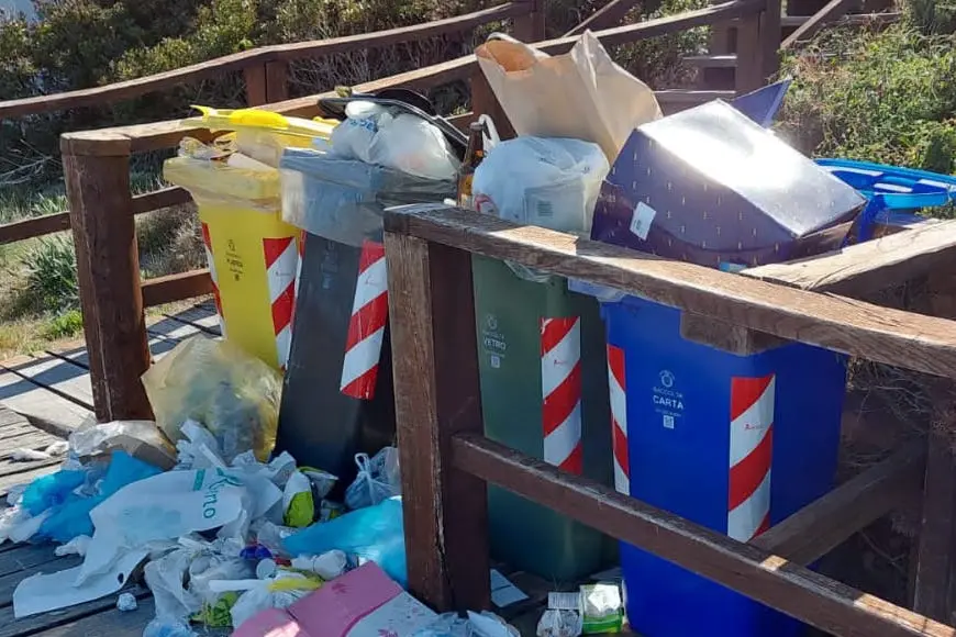 Alcuni dei rifiuti abbandonati a Stintino (foto concessa)