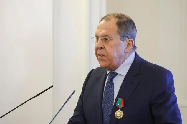 Il ministro degli esteri russo Sergei Lavrov (foto Ansa/Epa)