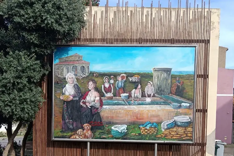 Il dipinto di Antonio Oggiano a Valledoria (foto concessa)