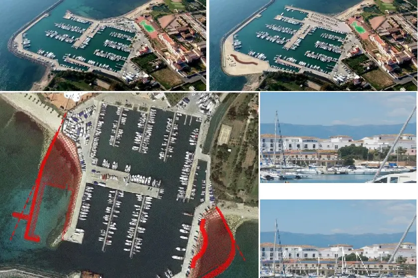 La carte del progetto pe ril nuovo porto di Capitana (L'UnIone Sarda)