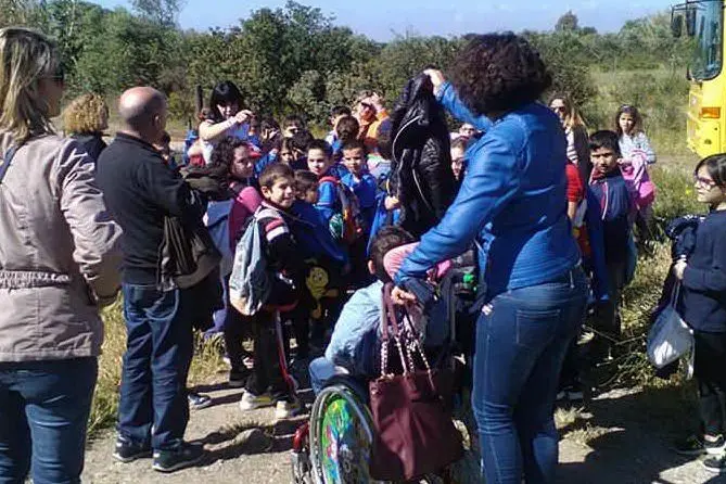 I bambini al nuraghe Candelargiu
