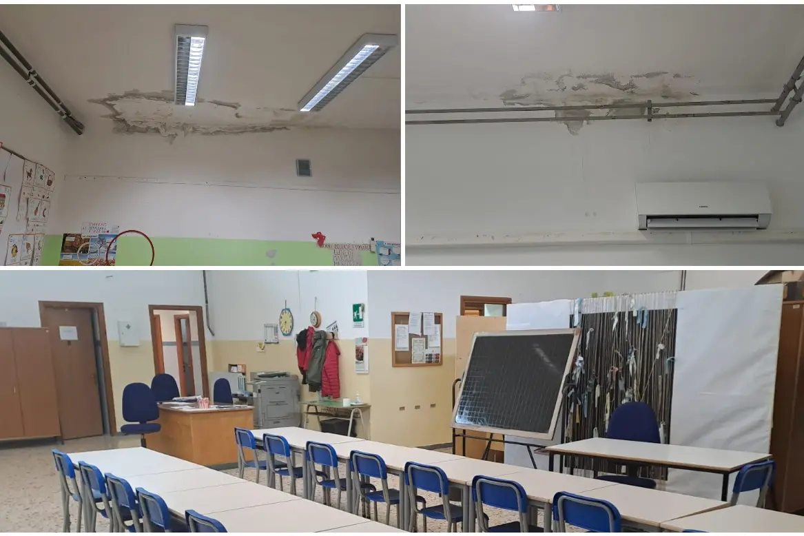 La situazione della scuola a Soleminis (foto concesse)