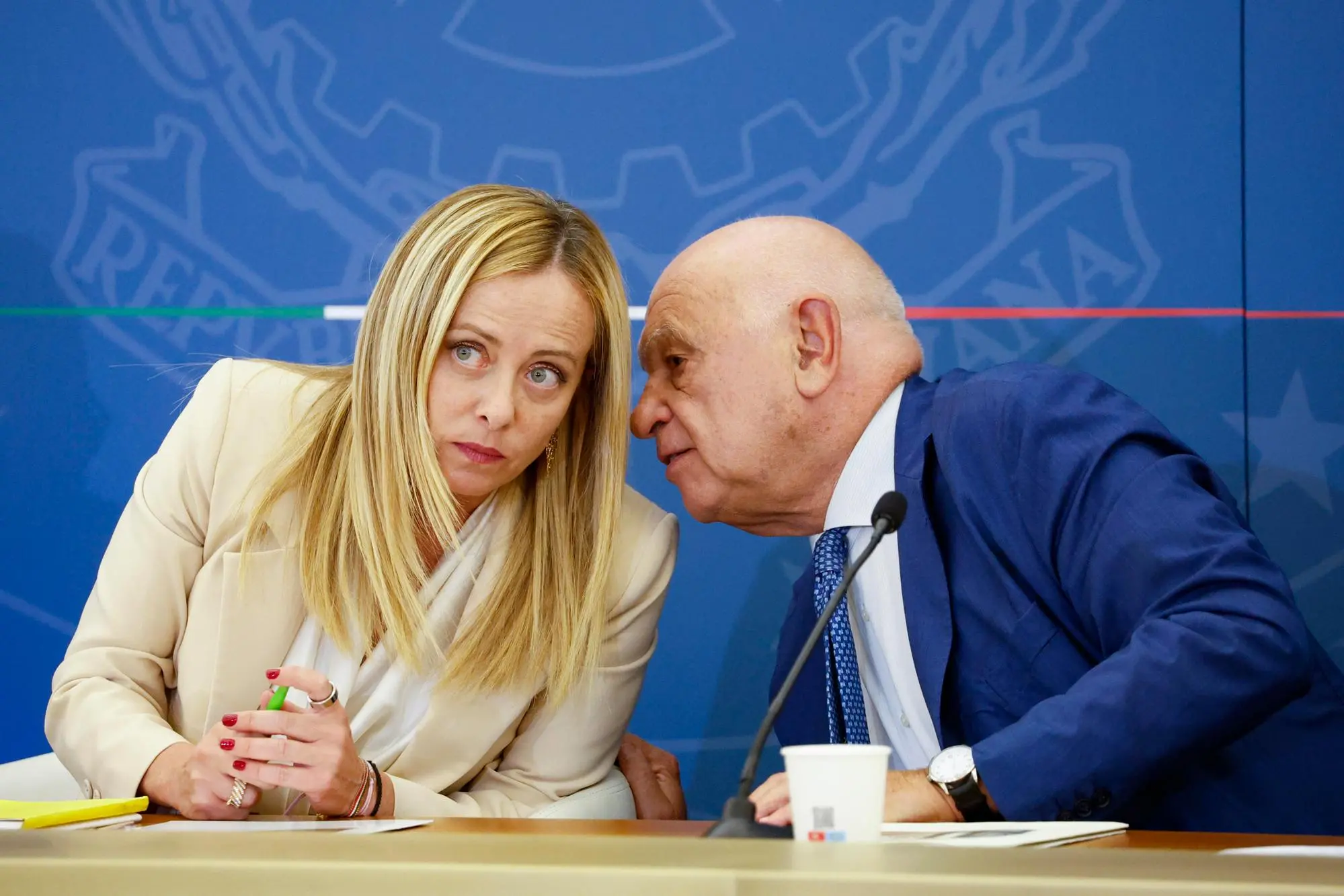Giorgia Meloni e il ministro della Giustizia Carlo Nordio (Ansa)