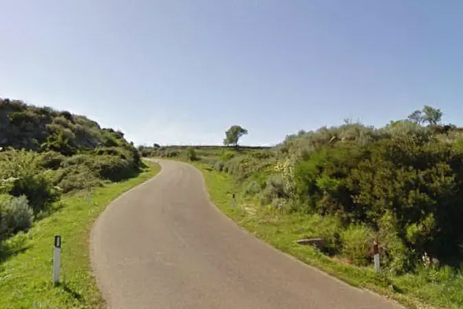 La strada che collega Curcuris con Gonnosnò (foto da Google Maps)