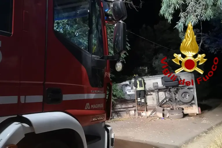 Incidente mortale a San Sperate (foto Vigili del fuoco)