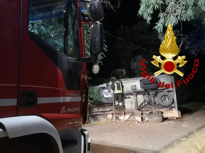 Incidente mortale a San Sperate (foto Vigili del fuoco)
