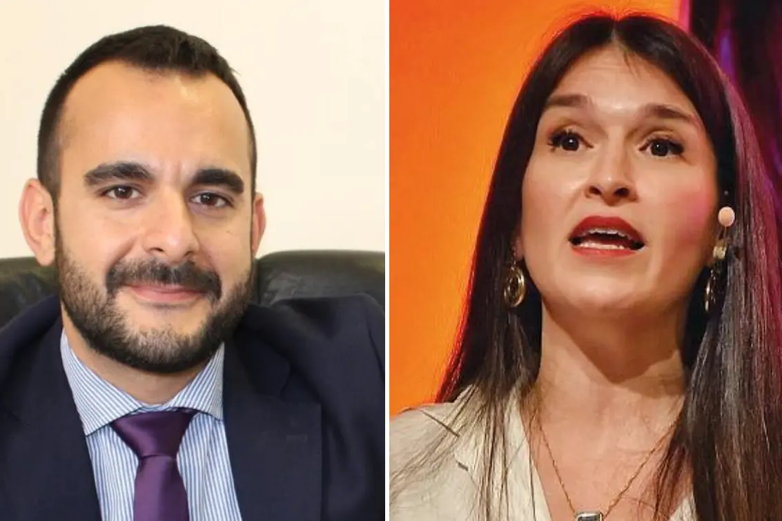 Da sinistra Alessandro Solinas (M5S) e Camilla Soru (PD)