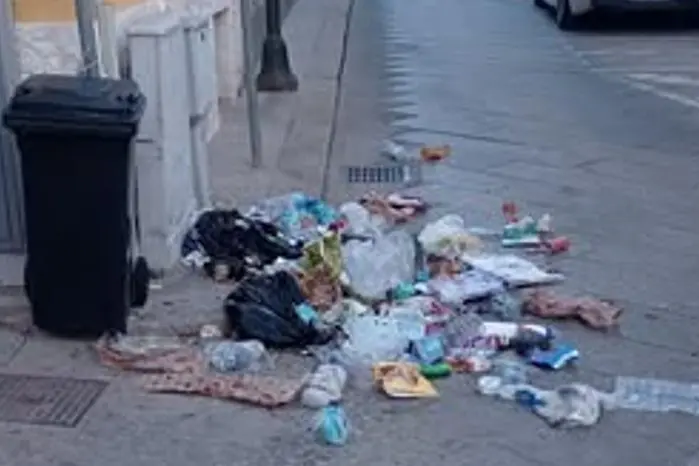 Spazzatura per strada a Santa Teresa Gallura (foto sindaca Nadia Matta)