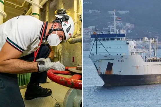 I controlli della Guardia costiera e la nave sequestrata a Cagliari