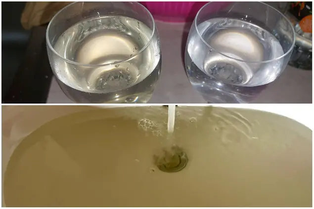 Acqua torbida a Torpè (foto concesse dall'amministrazione comunale)