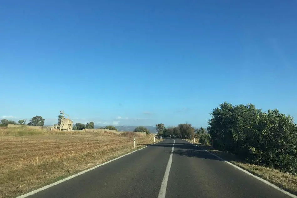 La strada tra Guasila e Ortacesus
