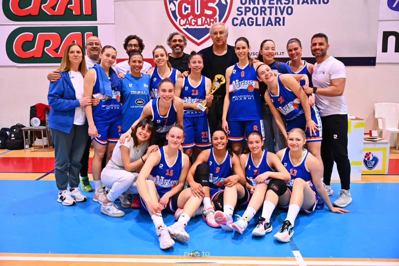 La Virtus Cagliari, vittoriosa nel torneo di Serie B Femminile (foto di Andrea Chiaramida)