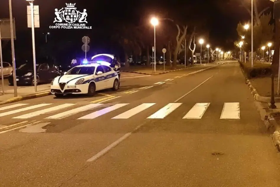 Il luogo dell'incidente (Foto Polizia Municipale Cagliari)