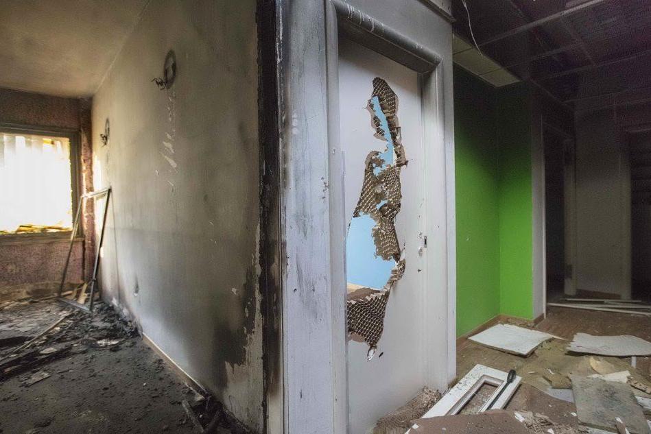 L'interno dell'asilo devastato (fot Messina)