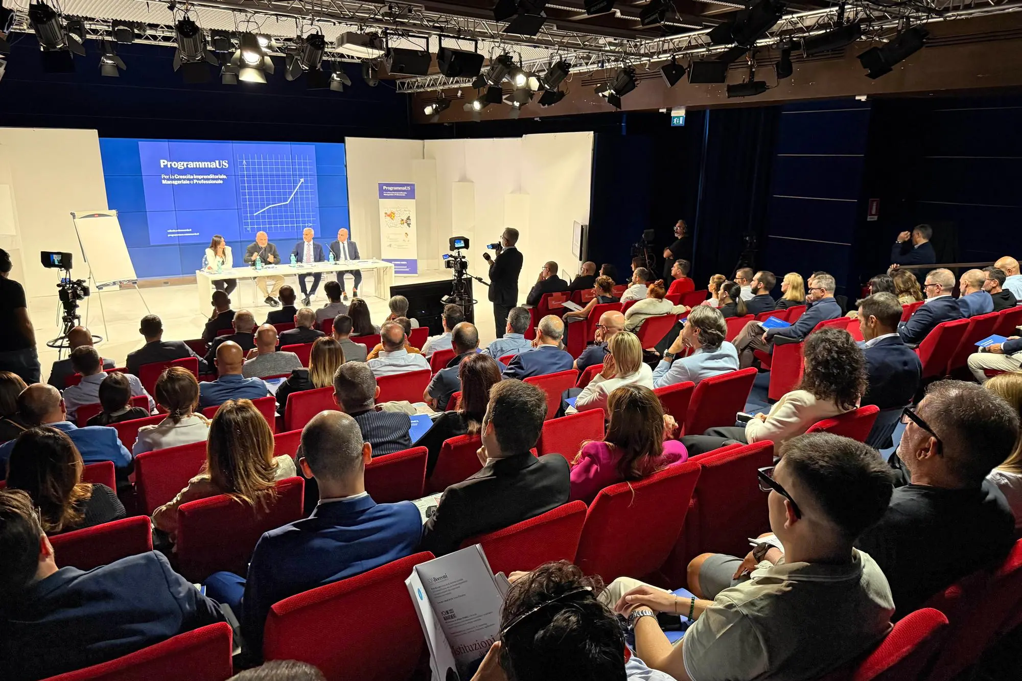 Programma US Unione Sarda, la presentazione dei corsi agli imprenditori sardi nella Sala Pisano (foto Max Solinas)