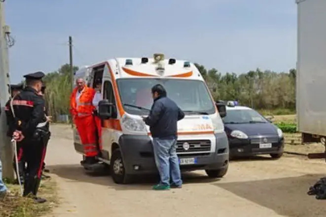 L'incidente sul lavoro nelle campagne di Sestu (foto L'Unione Sarda - Anedda)