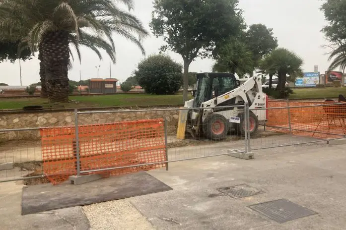 Lavori di Abbanoa (foto Pala)