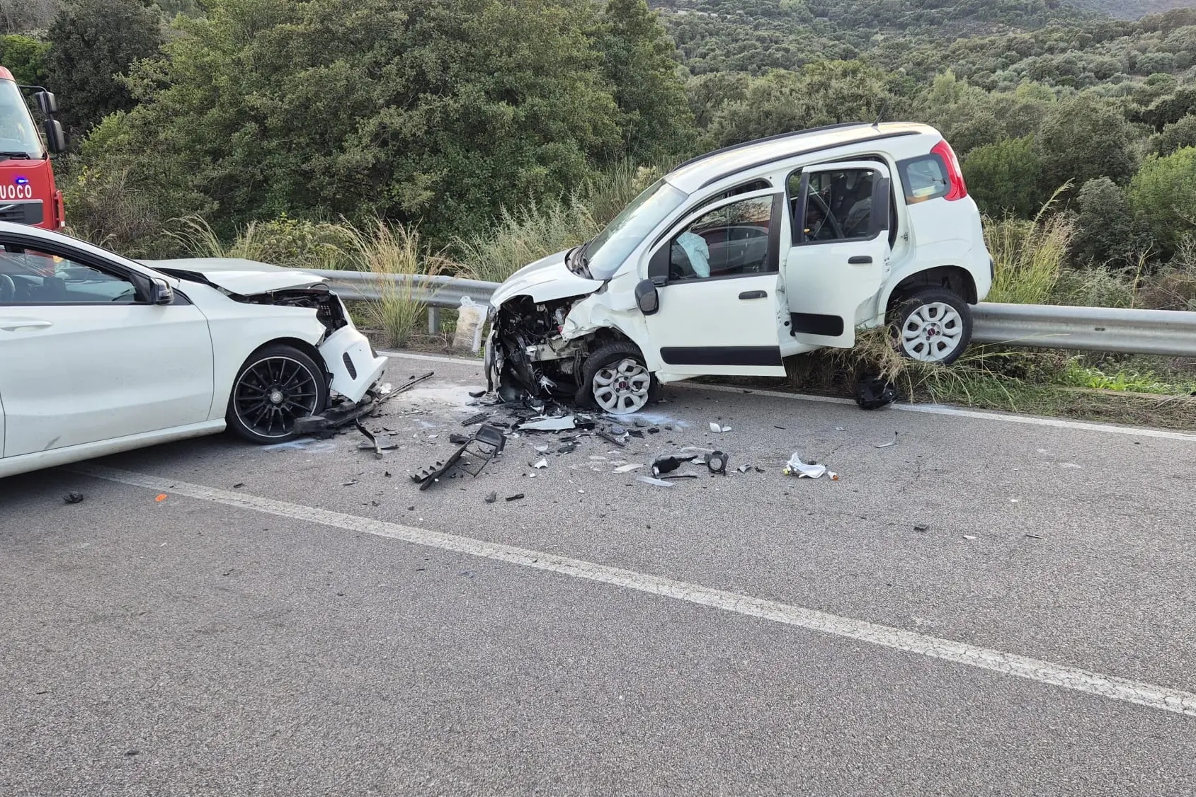 Le due auto coinvolte nell'incidente (foto concessa)