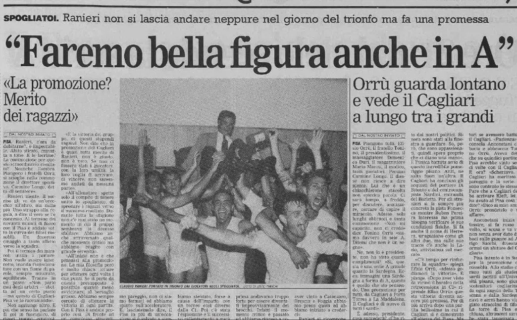 Le parole del mister, che l'anno successivo otterrà la salvezza, prima di lasciare il Cagliari