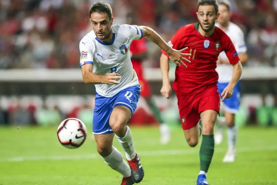 Bonaventura in azione contro il Portogallo nel match di Nations League perso dagli Azzurri (Ansa)