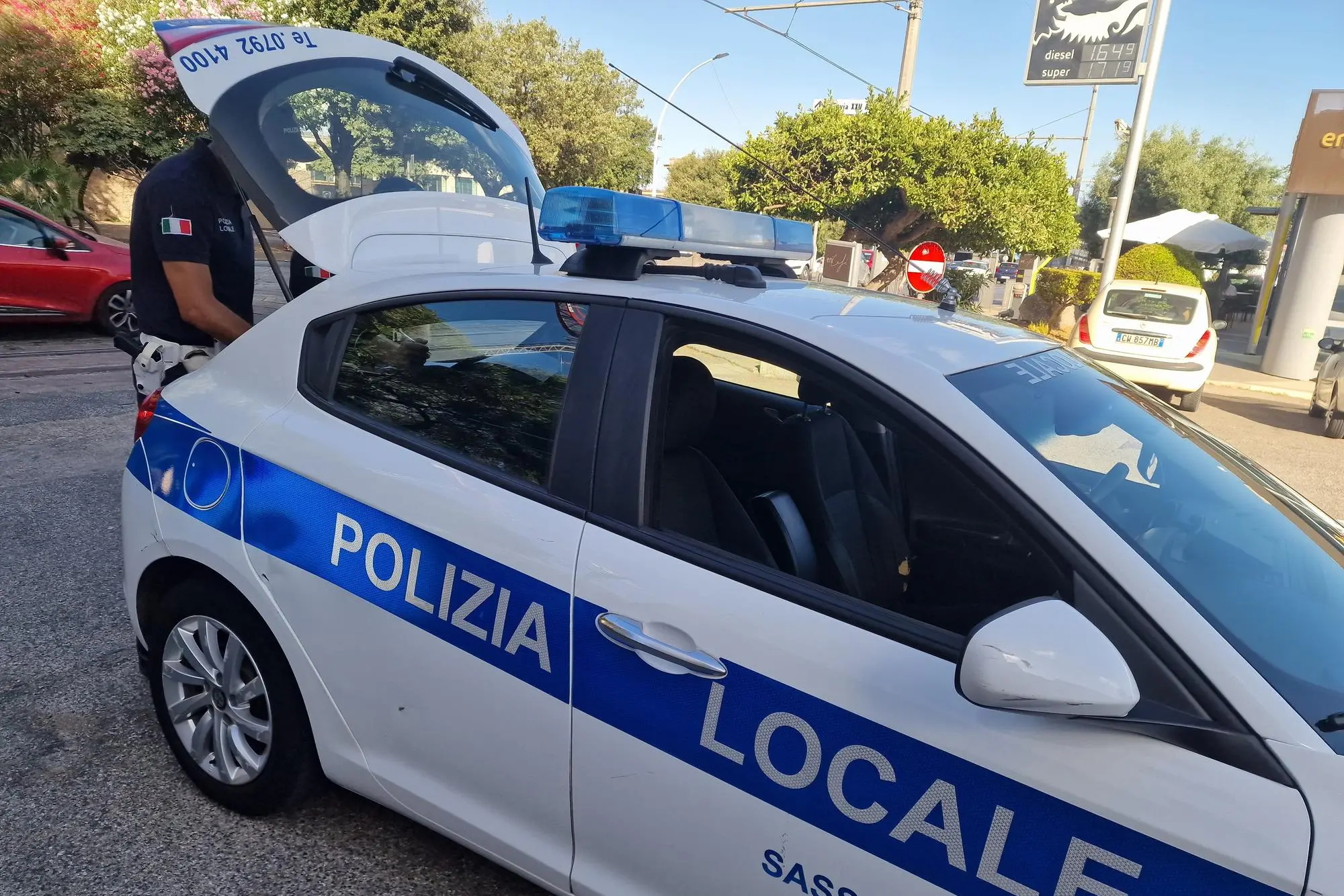 Sassari, l'intervento della polizia locale