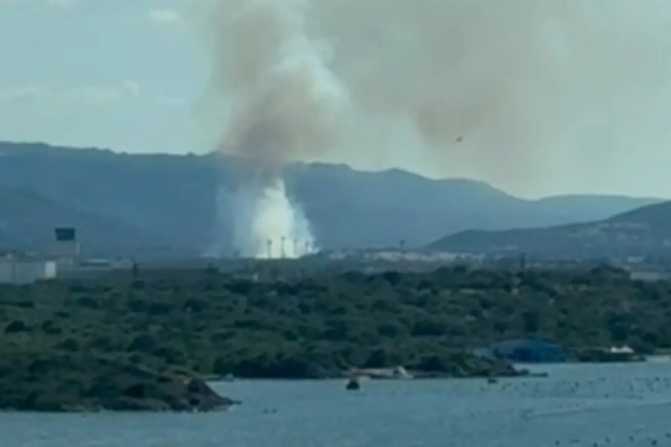 L'incendio a Olbia