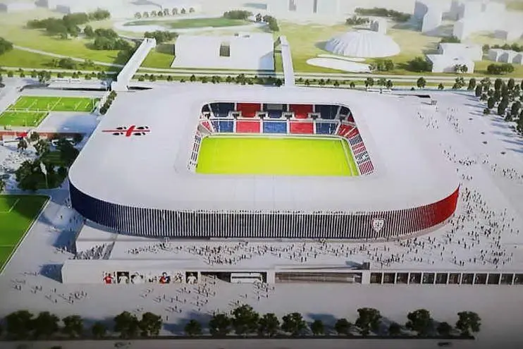 Il rendering del nuovo stadio del Cagliari