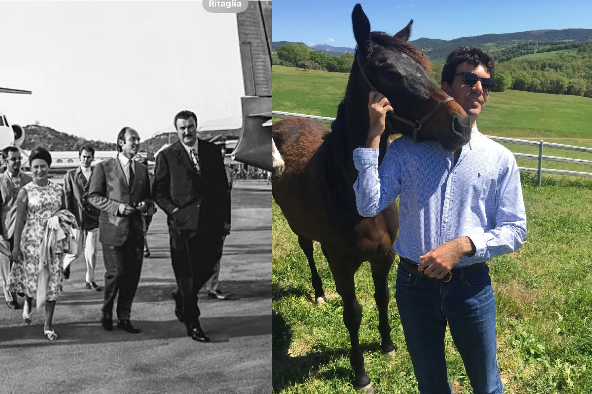 A sinistra l'Aga Khan e l'avv. Paolo Riccardi, a destra il nipote Paolo Riccardi