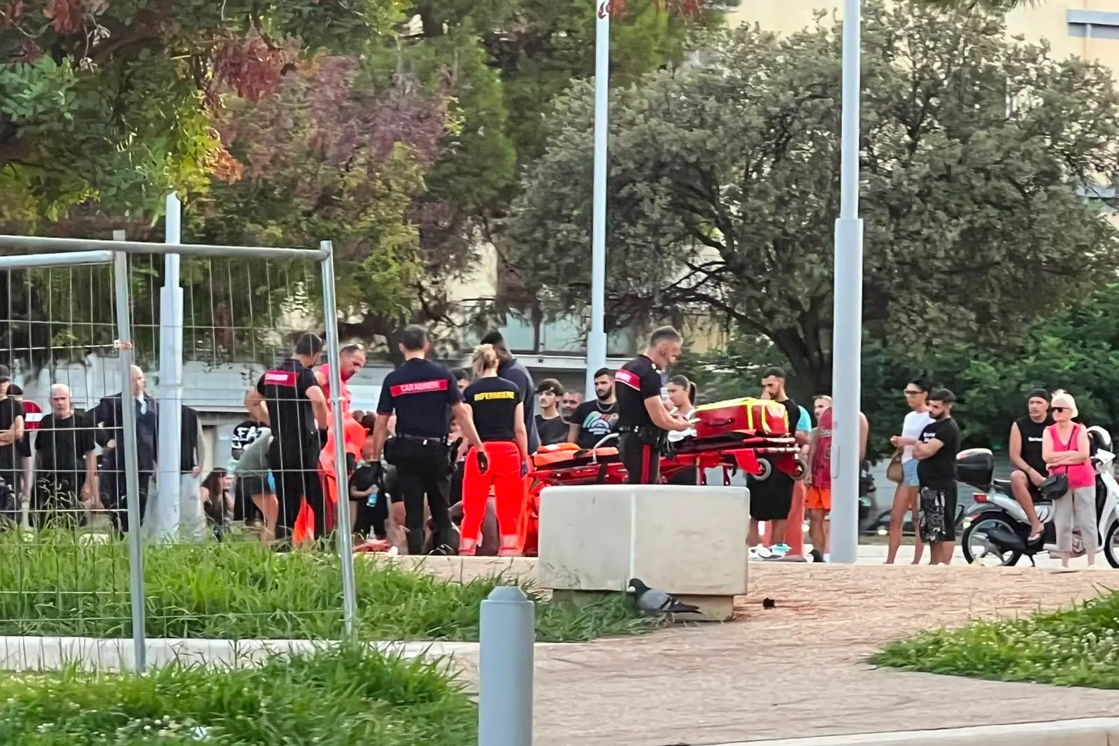 Cagliari, aggressione in piazza San Michele (foto L'Unione Sarda)