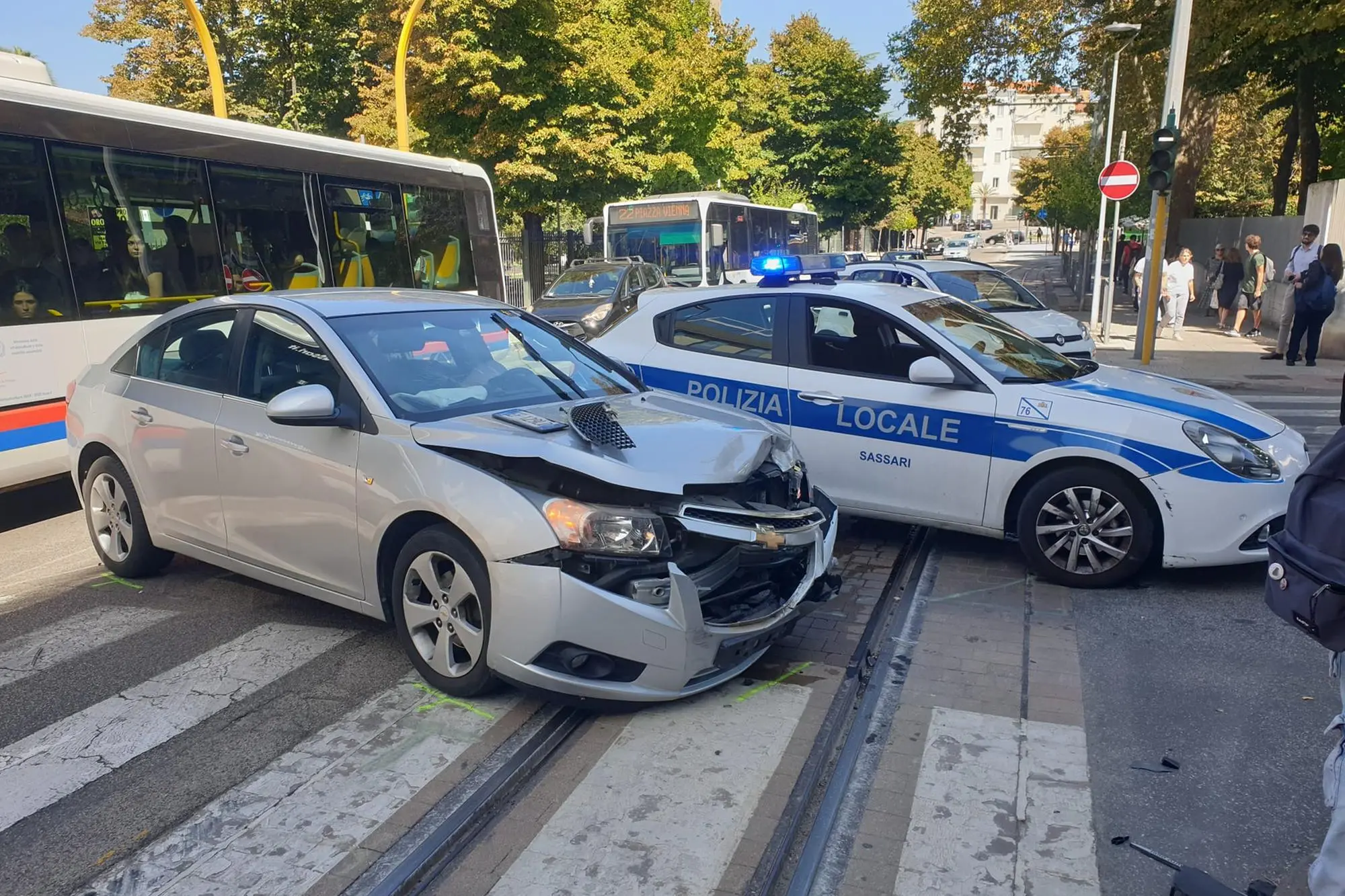 L'auto coinvolta nell'incidente (foto Floris)