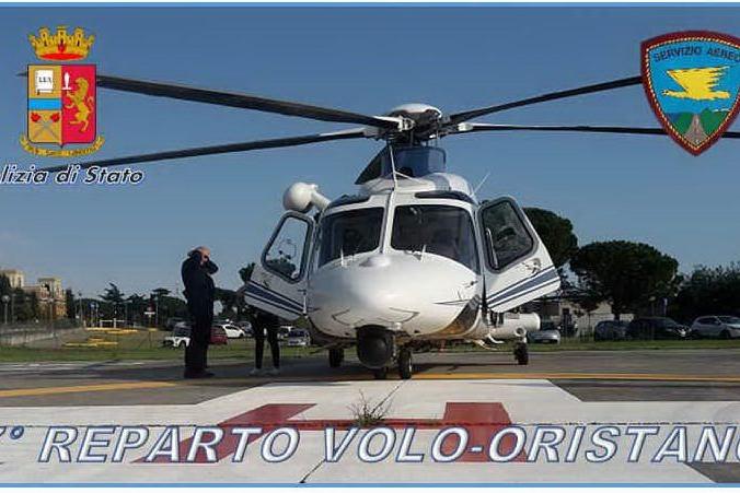 Donna in gravidanza trasferita in elicottero da Oristano a Roma