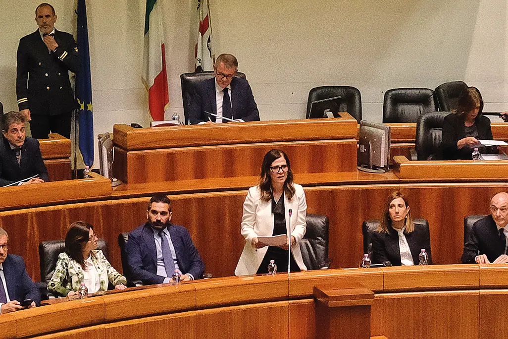 10 05 2024 cagliari consiglio regionale alessandra todde dichiarazioni - foto giuseppe ungari