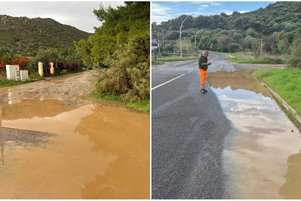 Solanas dopo l'acquazzone (foto Serreli)