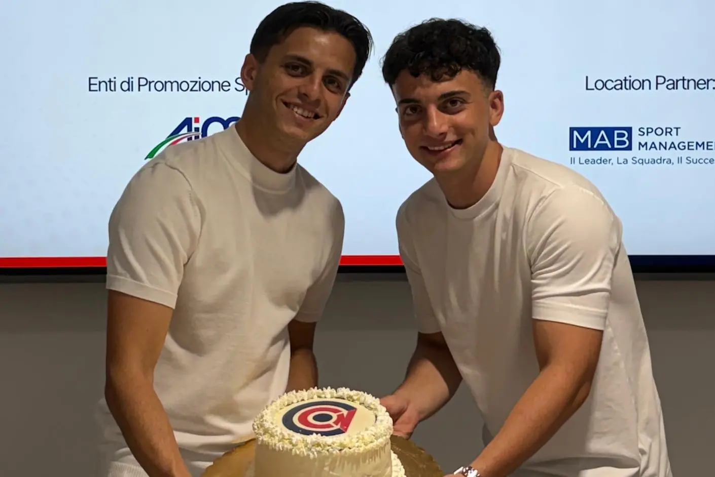 Da sinistra, gli organizzatore Riccardo Siddi e Francesco Cara