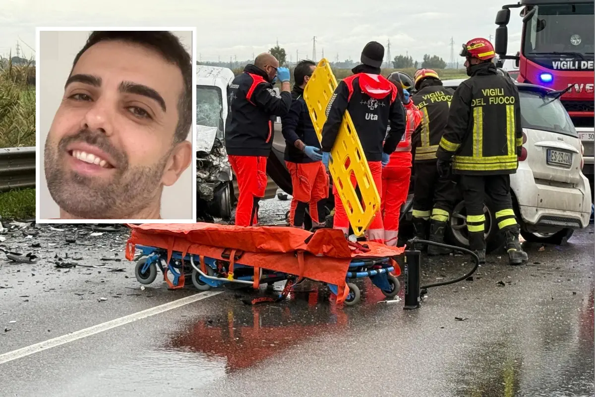 L'incidente costato la vita a Salvatore Murru (nel riquadro)