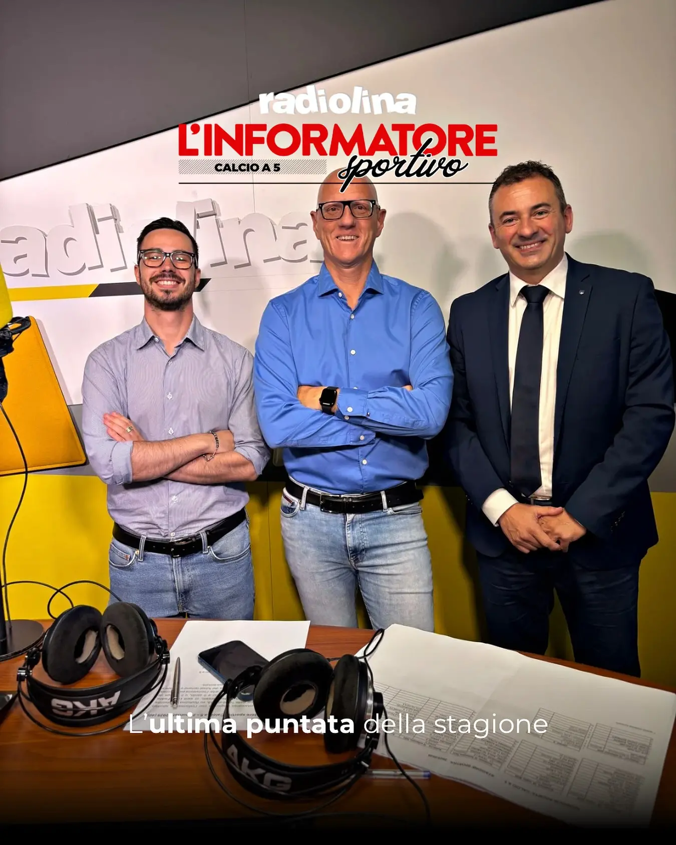 A destra, Luca Fadda, ospite dell'ultima puntata de L'Informatore Sportivo Calcio a 5, in onda su Radiolina e Videolina