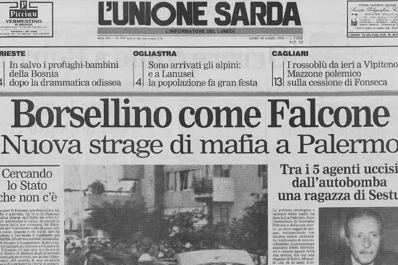 Nell'attentato mafioso vengono uccisi Paolo Borsellino e cinque agenti della sua scorta