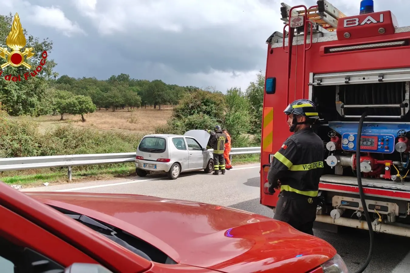 Il luogo dell’incidente (foto vigili del fuoco)