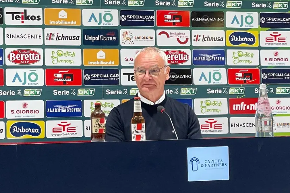 Claudio Ranieri questo pomeriggio in sala stampa all’Unipol Domus (foto Spignesi)