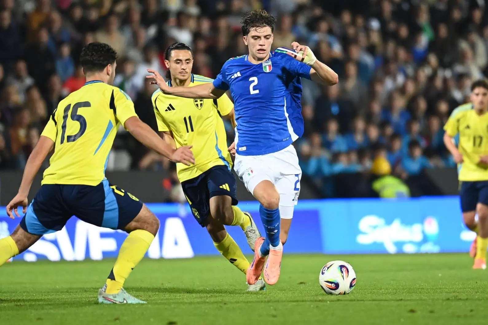 Marco Palestra con l'Italia Under-21 (foto Ansa)